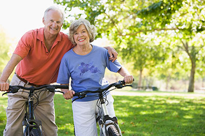 elderly couple with secure financial future