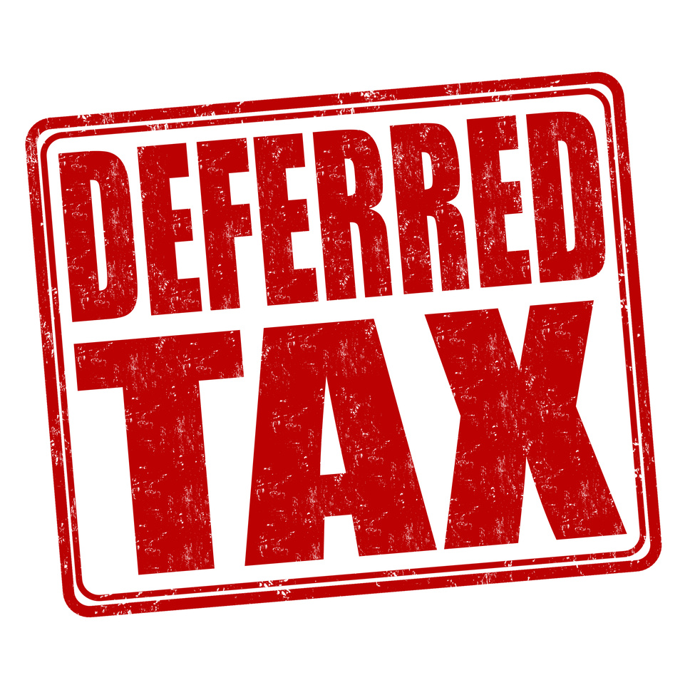 bold red letters which read "deferred tax"